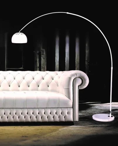Торшер Azurro LDF 5508-B WT Lumina Deco изогнутый белый на 1 лампу, основание белое в стиле современный фото 2
