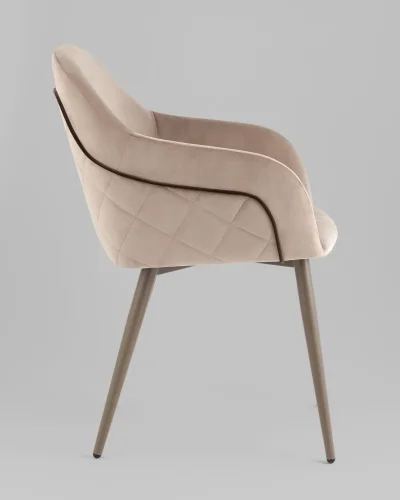 Стул Новел New велюр серо-коричневый, ножки бежево-серые УТ000039823 Stool Group, коричневый/велюр, ножки/металл/чёрный, размеры - *805**** фото 6