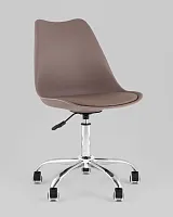 Стул BLOK SN, пластиковый серый УТ000039788 Stool Group, серый/экокожа пластик, ножки/металл/хром, размеры - 830*950***485*545