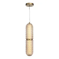 Светильник подвесной LED Saguaro SL6144.303.01 ST-Luce янтарный на 1 лампу, основание латунь в стиле современный 