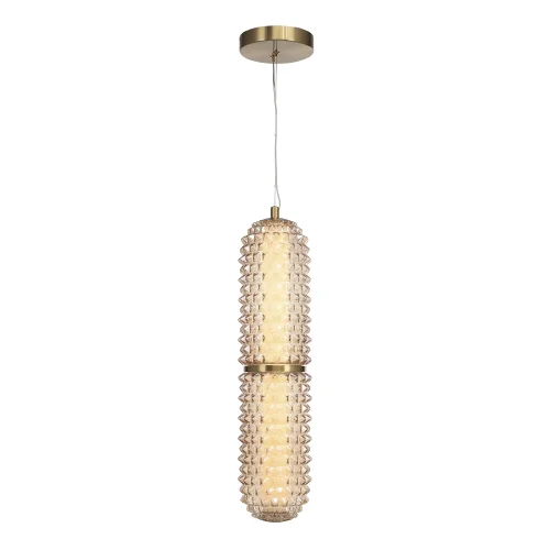 Светильник подвесной LED Saguaro SL6144.303.01 ST-Luce янтарный на 1 лампу, основание латунь в стиле современный 