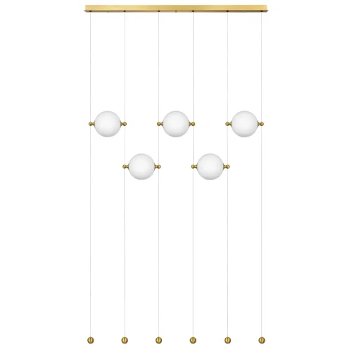 Светильник подвесной LED Dafne 815501 Lightstar белый на 5 ламп, основание золотое в стиле лофт каскад
