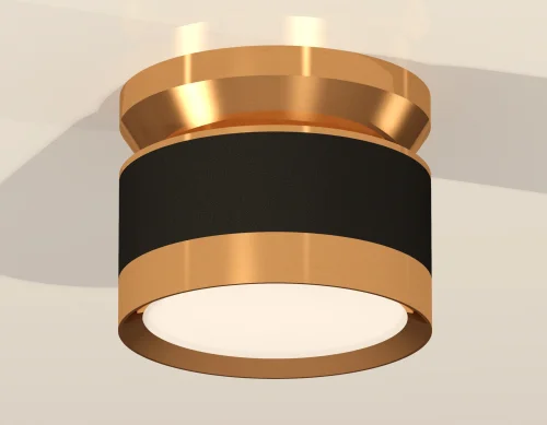 Светильник накладной XS8102060 Ambrella light чёрный 1 лампа, основание золотое в стиле хай-тек круглый фото 3
