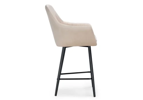 Полубарный стул Райнер MR -26 / черный 532408 Woodville, бежевый/велюр, ножки/металл/чёрный, размеры - ****570*570 фото 3