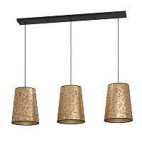 Светильник подвесной Castuera 390293 Eglo розовый золотой 3 лампы, основание чёрное в стиле кантри современный 