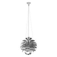 Светильник подвесной Artichoke 10156/600 Silver LOFT IT серебряный 3 лампы, основание белое в стиле флористика арт-деко 