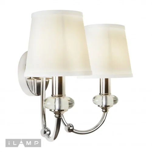 Бра Magic W2344-2 nic iLamp белый на 2 лампы, основание хром в стиле современный американский фото 2