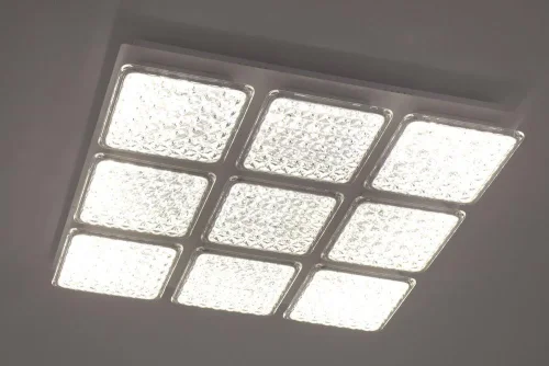Светильник потолочный LED с пультом 10204/9LED Escada прозрачный 1 лампа, основание белое в стиле современный с пультом квадраты фото 2