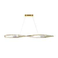 Светильник подвесной LED Krone P097PL-L36BS3K Maytoni прозрачный на 1 лампу, основание латунь в стиле современный линейный