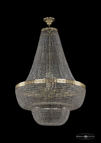 Люстра потолочная хрустальная 19091/H2/80IV G Bohemia Ivele Crystal прозрачная на 22 лампы, основание золотое в стиле классический sp