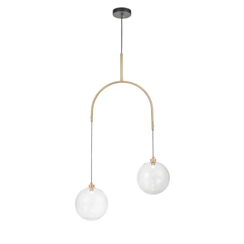Светильник подвесной Freedom VL5544P02 Vele Luce прозрачный на 2 лампы, основание чёрное в стиле классический шар