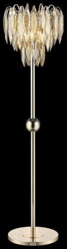 Торшер Orlanda WE144.04.305 Wertmark  янтарный прозрачный 4 лампы, основание золотое в стиле современный классический
