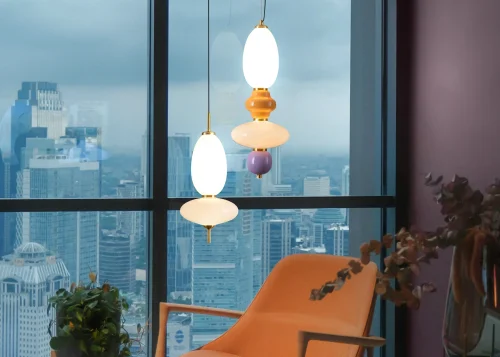 Светильник подвесной LED Solare FR5594PL-L11B Freya белый на 1 лампу, основание чёрное в стиле современный фото 11