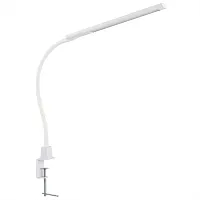 Настольная лампа на струбцине LED Рио CL803090N Citilux серая 1 лампа, основание белое металл в стиле хай-тек современный 