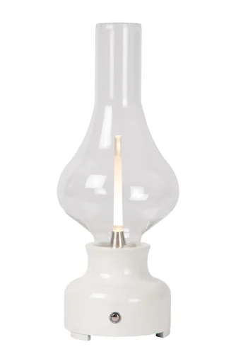 Настольная лампа LED Jason 74516/02/31 Lucide прозрачная 1 лампа, основание белое металл в стиле современный  фото 2