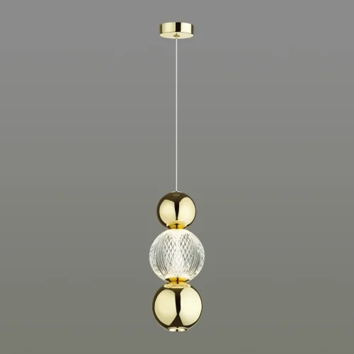 Светильник подвесной LED Crystal 5008/7LA Odeon Light прозрачный 1 лампа, основание золотое в стиле современный шар фото 4
