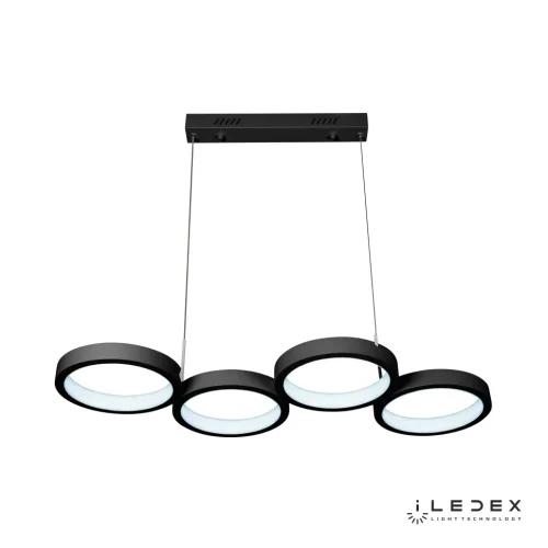 Светильник подвесной LED с пультом Ring Star 9004-4-D BK iLedex чёрный 1 лампа, основание чёрное в стиле современный хай-тек кольца фото 3