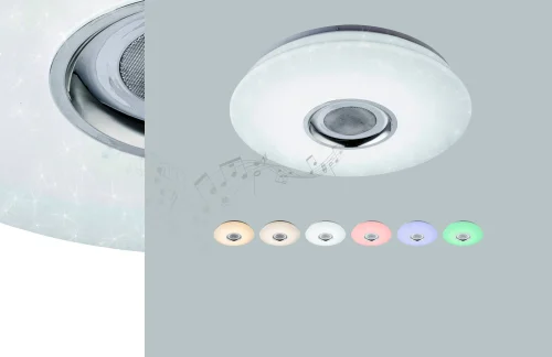 Светильник потолочный LED RGB с bluetooth Nicole 41329-18 Globo белый на 1 лампу, основание белое в стиле современный фото 7