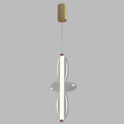 Светильник подвесной LED QUASAR SP14W LED TRANSPARENT Crystal Lux прозрачный на 1 лампу, основание золотое в стиле современный выдувное фото 3