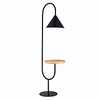 Торшер со столиком Amiro SL1802.405.01 ST-Luce со столиком чёрный 1 лампа, основание чёрное в стиле лофт
