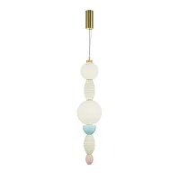 Светильник подвесной LED Adore MOD297PL-L24BS3K Maytoni белый разноцветный на 1 лампу, основание латунь в стиле арт-деко современный выдувное шар