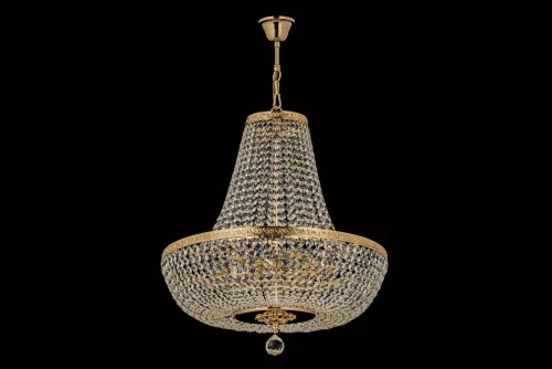 Люстра подвесная хрустальная Castellana E 1.5.50.100 G Arti Lampadari прозрачная на 6 ламп, основание золотое в стиле классический арт-деко фото 2