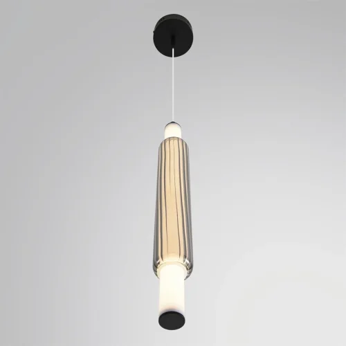 Светильник подвесной LED Trendy 6556/15WCL Lumion серый на 1 лампу, основание чёрное в стиле современный фото 5