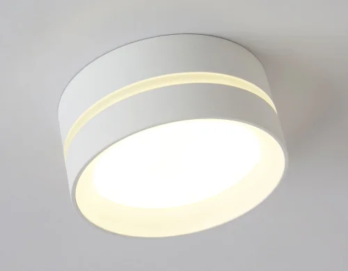 Светильник накладной TN5391 Ambrella light белый 1 лампа, основание белое в стиле хай-тек современный круглый фото 6