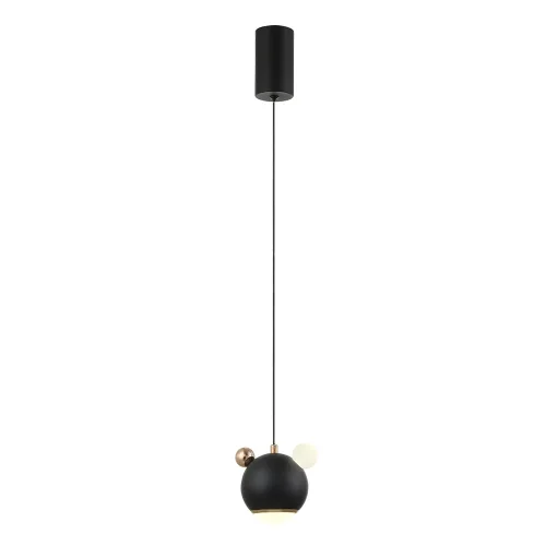Светильник подвесной LED AMIGO SP LED BLACK Crystal Lux чёрный на 1 лампу, основание чёрное в стиле современный шар фото 2
