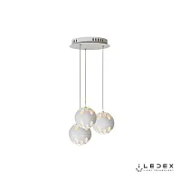 Светильник подвесной LED Mob P1009-3 WH iLedex белый на 1 лампу, основание белое в стиле современный хай-тек каскад шар