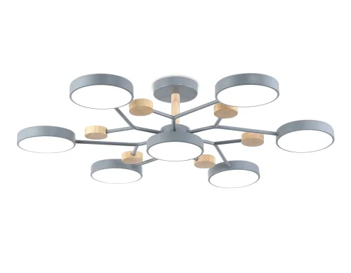 Люстра потолочная LED FL4865 Ambrella light серая на 1 лампу, основание серое в стиле хай-тек 