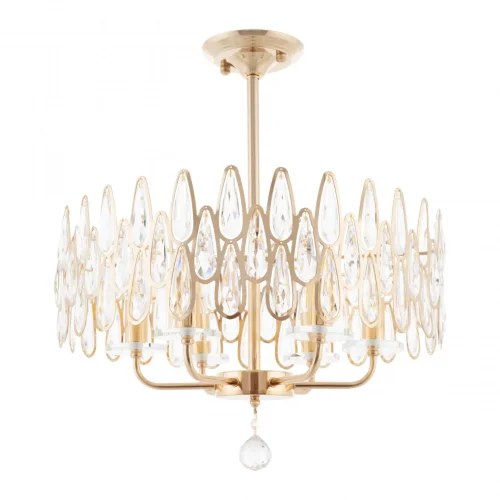 Люстра на штанге Sorrento-2009 372009/6/250/490 GD Arte Milano прозрачная на 6 ламп, основание золотое в стиле современный Люстра на штанге Sorrento-2009 372009/6/250/490 GD Arte Milano прозрачная на 6 ламп, основание золотое в стиле современный