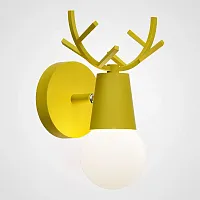 Бра с рожками DEER A Yellow 181042-26 ImperiumLoft жёлтый на 1 лампу, основание жёлтое в стиле скандинавский современный 