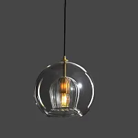 Светильник подвесной LYSE D250 179621-26 ImperiumLoft прозрачный латунь на 1 лампу, основание латунь в стиле современный 