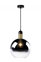 Светильник подвесной Julius  34438/28/65 Lucide серый прозрачный 1 лампа, основание чёрное в стиле современный шар