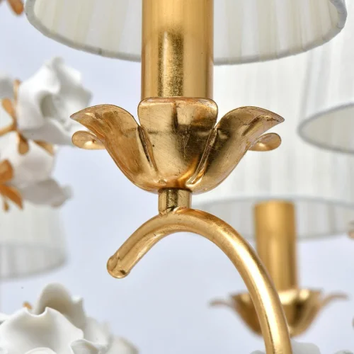 Люстра подвесная Сицилия 282012008 Chiaro белая на 8 ламп, основание золотое в стиле классический флористика  фото 6