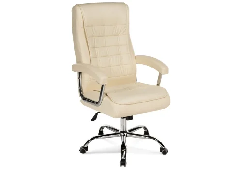 Компьютерное кресло Idon cream 15253 Woodville, бежевый/искусственная кожа, ножки/металл/хром, размеры - *1250***650*710 фото 6