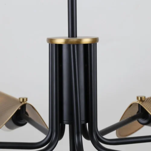 Люстра потолочная Harsh 4082-7P F-promo латунь на 7 ламп, основание чёрное в стиле лофт  фото 4