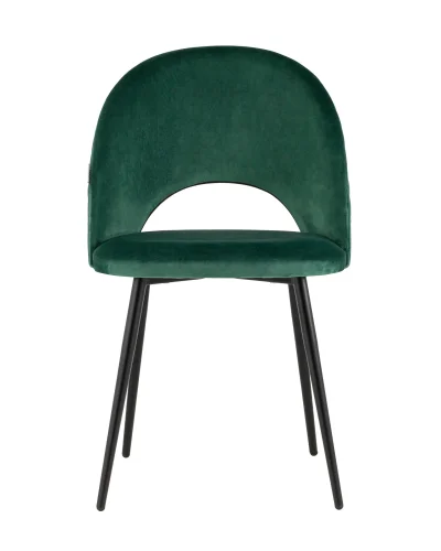 Стул Меган NEW велюр с ромбами зелёный УТ000035474 Stool Group, зелёный/велюр, ножки/металл/чёрный, размеры - ****490*520 фото 5