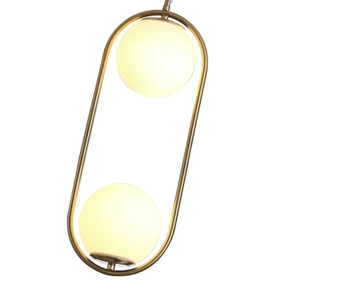 Светильник подвесной Кенти 07632-2A,20 Kink Light белый 2 лампы, основание бронзовое в стиле современный шар фото 2
