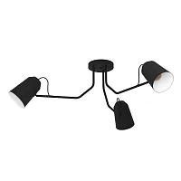 Светильник потолочный Loreto 900188 Eglo чёрный 3 лампы, основание чёрное в стиле современный 
