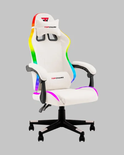 Кресло спортивное TopChairs Druid, белый УТ000039468 Stool Group, белый/экокожа, ножки/полимер/чёрный, размеры - 1170*1270**** фото 3