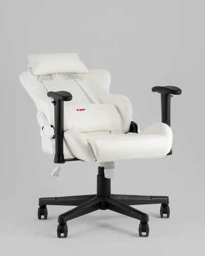 Кресло спортивное TopChairs GMM-080, белый, на черной базе УТ000039639 Stool Group, белый/экокожа, ножки/полимер/чёрный, размеры - *1330***740*680 фото 12