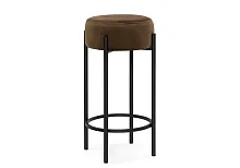 Барный стул Сайпл MR-7 / черный 552099 Woodville, коричневый/велюр, ножки/металл/чёрный, размеры - ****400*400