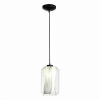 Светильник подвесной Marmo SL1169.103.01 ST-Luce прозрачный белый 1 лампа, основание чёрное в стиле современный 