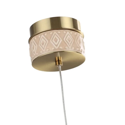 Светильник подвесной Lulu 5453/5L Odeon Light бежевый на 1 лампу, основание античное бронза латунь в стиле современный скандинавский фото 6 Светильник подвесной Lulu 5453/5L Odeon Light бежевый на 1 лампу, основание античное бронза латунь в стиле современный скандинавский фото 6