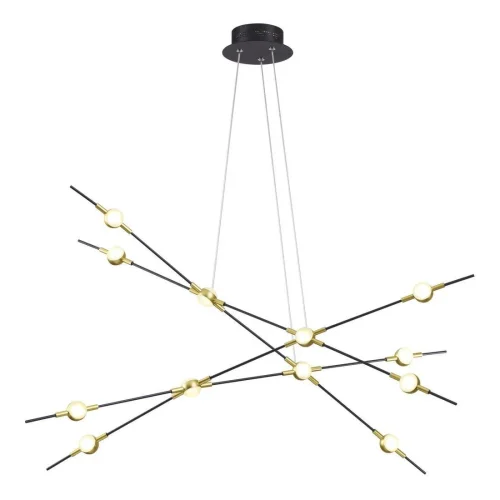 Светильник подвесной LED Costella 3906/48L Odeon Light белый на 1 лампу, основание золотое чёрное в стиле современный хай-тек 