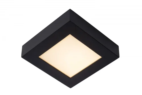 Светильник потолочный LED Brice-Led 28117/17/30 Lucide белый на 1 лампу, основание чёрное в стиле современный квадраты