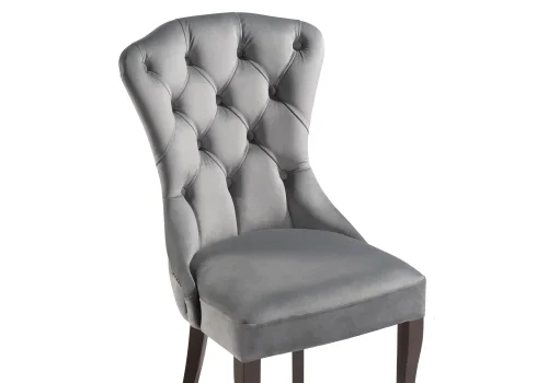 Деревянный стул Милано 1 серый / орех 477797 Woodville, серый/велюр, ножки/дерево/орех, размеры - ****510*590 фото 6