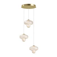 Светильник подвесной LED Sirocco MOD359PL-L17BS3K Maytoni белый на 3 лампы, основание латунь в стиле современный каскад